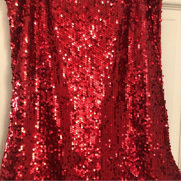 SEQUIN RED TANK or MINI DRESS SZ S - Picture 12 of 16